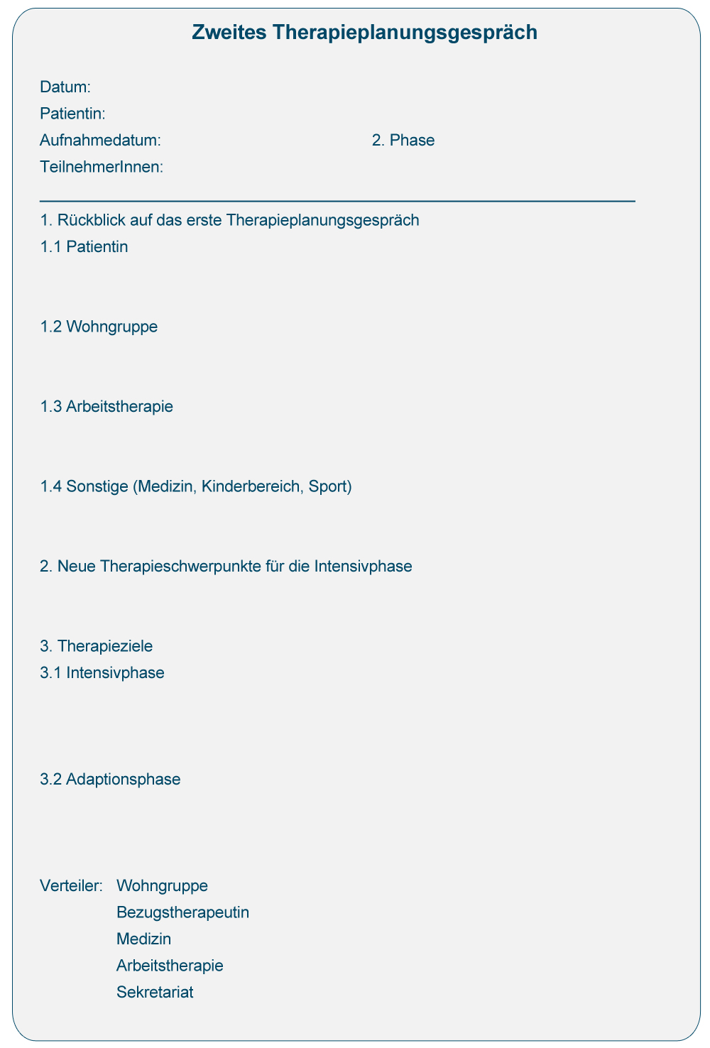 Praxisbeispiel 18b: Dokumentation gemeinsamer Therapieplanungsgespräche